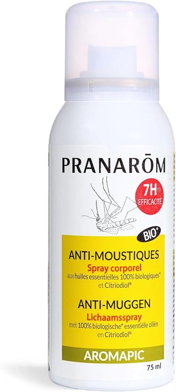 Pranarôm Aromapic Organic Anti-Mosquito Body Spray 75 ml | Efficacité 7h prouvée en laboratoire contre moustiq