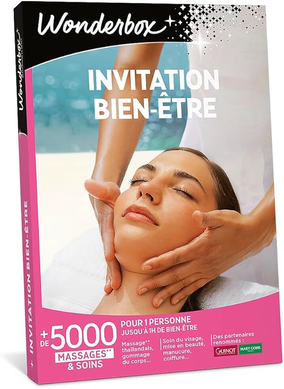 Wonderbox - Coffret Cadeau - Invitation AU Bien Etre – 5000 Soins du Visage, Gommage aux Agrumes, beautés des 