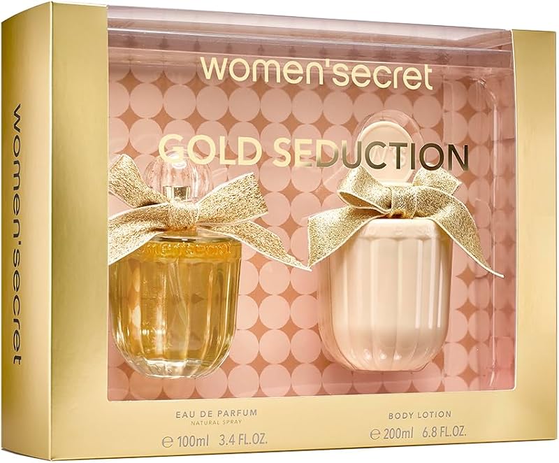 Women'secret Gold Seduction Women's Perfume Set 2 Pieces | Gift Set, Eau de Parfum 100 ml and Body Lotion 200 