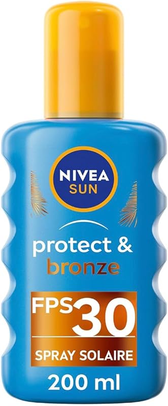 NIVEA SUN Tanning Activator Sun Spray Protect & Bronze SPF 30 (1 x 200 ml), Sun Oil with UVA/UVB Protection fo