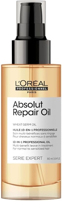 L'Oreal Professionnel Absolut Repair 10-in-1 Leave-In Hair Oil - Dry & Damaged Hair - Thermoprotective Spray W