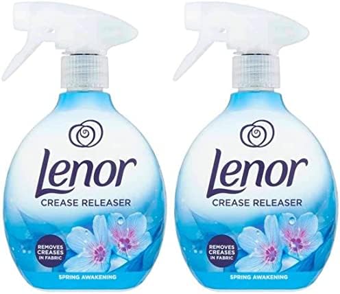 Lenor 2 x 500ml Liquid Anti-Wrinkle Spray for Removing Creases in Fabric Spring Scent