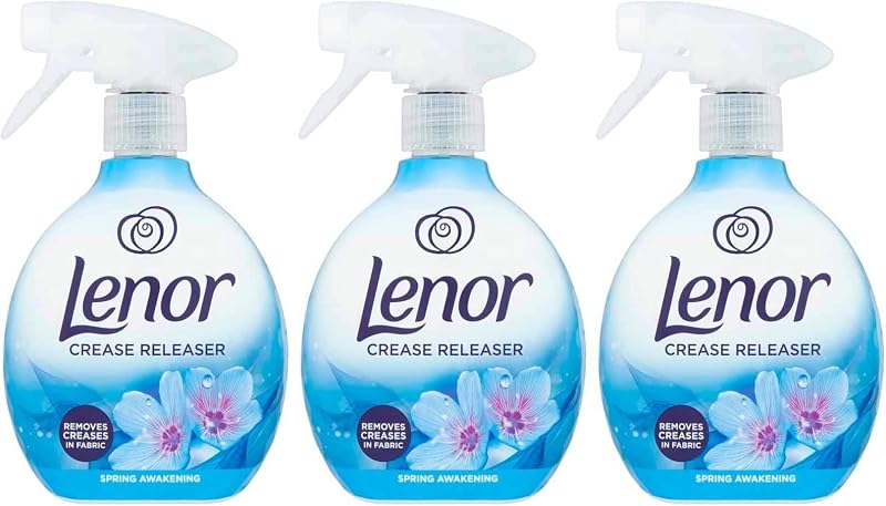 Lenor 3 x 500ml Anti-Wrinkle Spray for Removing Creases in Fabric Spring Awakening Scent
