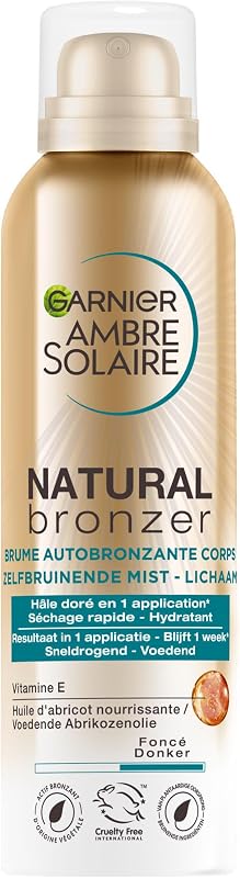 GARNIER Ambre Solaire - Natural Bronzer - Moisturising & Soothing Self Tan Mist - Golden & Bright Tan for 1 We