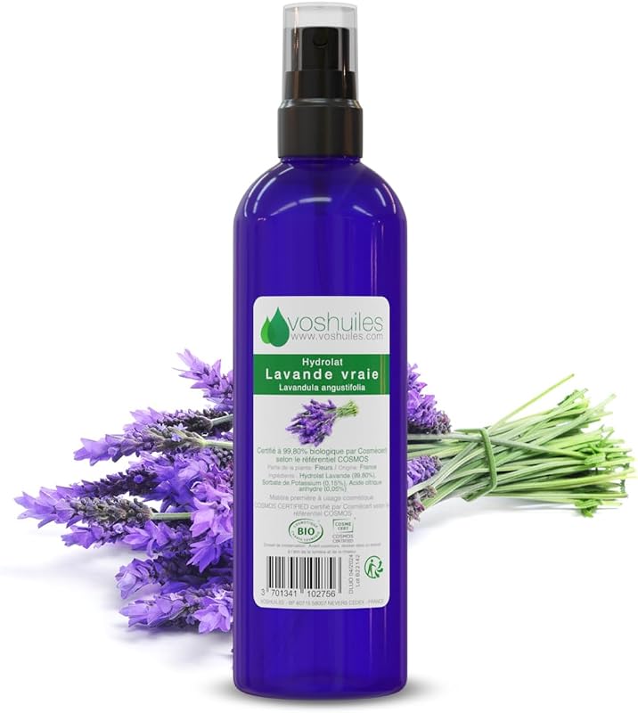 VOSHUILES - Real Lavender Hydrosol - 100 ml - Pure and Natural - Soothing Floral Water for Sensitive Skin - Id