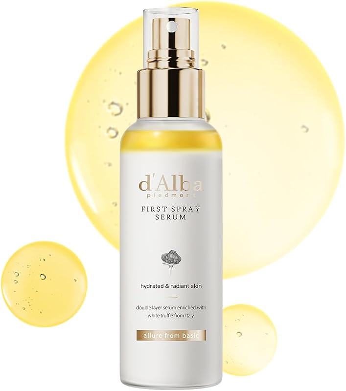 d'Alba First Spray Serum Spray with Italian White Truffle, Vegan Care, Moisturizing Mist for Radiant Skin, Rad