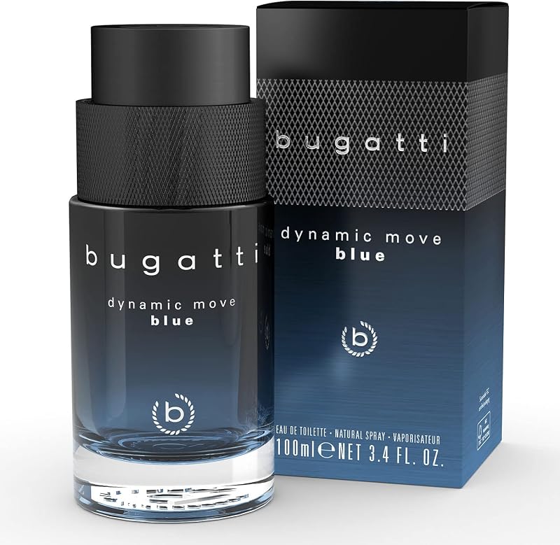 bugatti Men's Perfume Dynamic Move Blue 100 ml I Eau de Toilette for Men Aromatic and Citrus with an invigorat