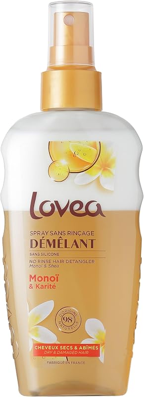 LOVEA - Leave-in Detangler - Monoi and Shea - Detangles Without Weighing - Dry & Damaged Hair - 98% Natural Or