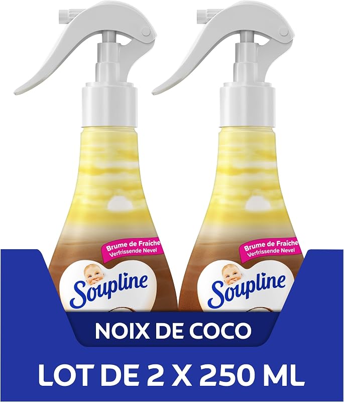 SOUPLINE - 3D Laundry Mist Coconut Fragrance - Spray to Refresh Laundry - Instant Fragrance - Ideal Addition t