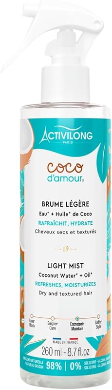 ACTIVILONG - Coconut D'Amour Light Mist - No Rinse - Textured Hair - Refreshes, Hydrates - 98% Natural Ingredi