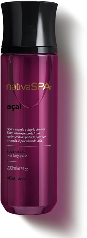 O Boticário Nativa Spa Body Deodorant Açaí Fragrance Alcohol-Based Formula Refreshing and Moisturizing Multi-P