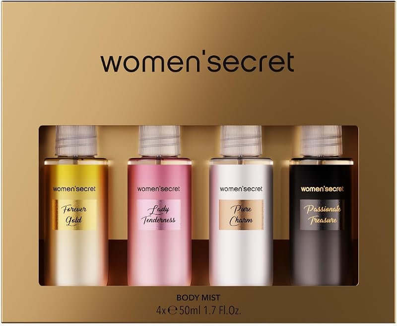 women'secret Body Mist Glitter Gift Set Body Spray Body Spray for Women 4 x 50 ml
