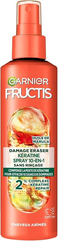 Garnier Fructis Stop Aggression Damaged Hair Spray Without Rinsing 150 ml | Vegetable keratin, Amla oil, Repai