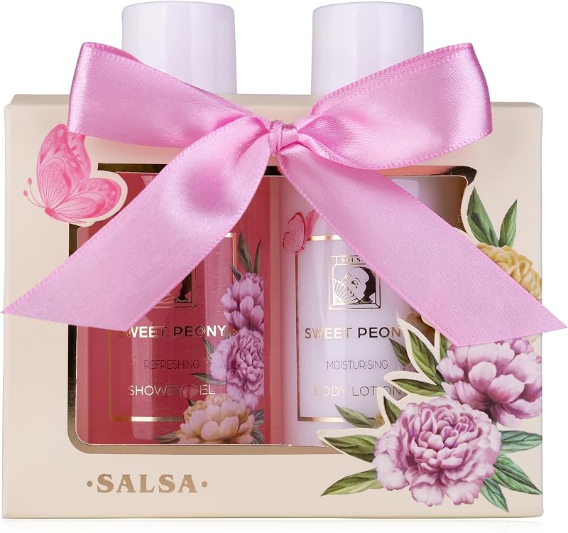 Accentra - Sweet Peony Women's Shower Set - Wellness Gift 2 Pieces with Shower Gel and Lotion in a Beautiful B