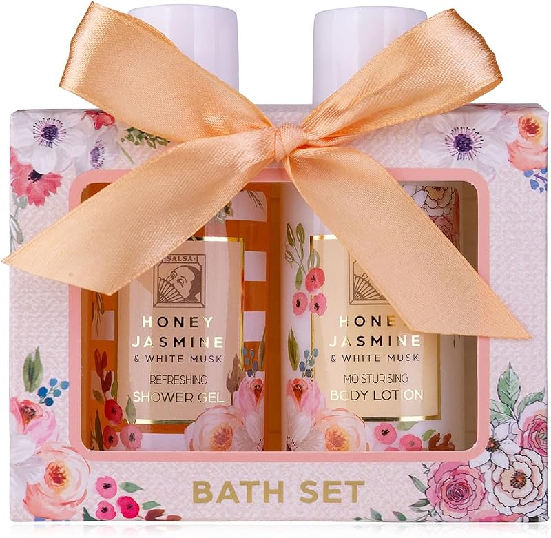Accentra HONEY JASMINE Women's Shower Gel and Lotion Set in Beautiful Gift Box Ideal for Valentine's Day, Moth