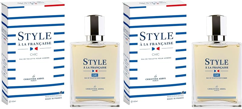 Christine Arbel Paris Men's Perfume Style A La Francaise Chic Eau de Toilette 100 ml Made in France (Pack of 2