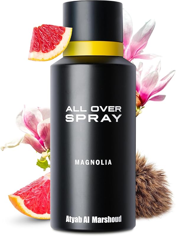 Atyab Al Marshoud Magnolia All Over Spray (125ml) - Long Lasting (up to 24 hours), Unisex Fragrance Mist, Flor