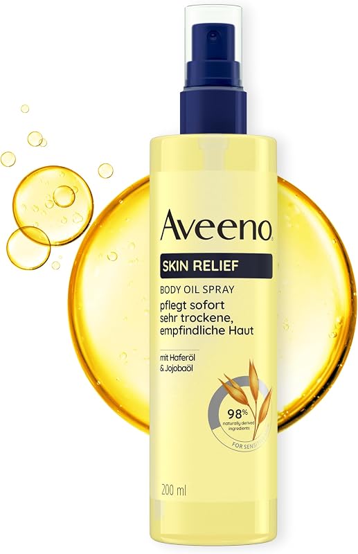 Aveeno Skin Relief Body Oil Spray - With oat oil and jojoba oil, moisturizes sustainably, strengthens the prot