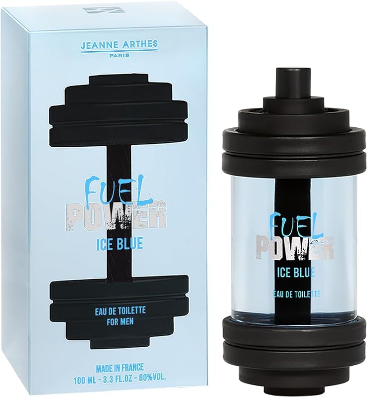 JEANNE ARTHES - Men's Perfume Fuel Power Ice Blue - Eau de Toilette - Spray Bottle 100 ml - Made in France in