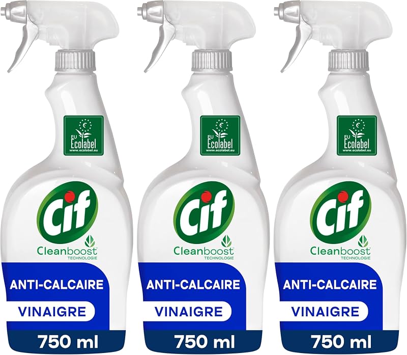 CIF - Universal Anti-Limescale Spray Gun Cleaner - Cleanboost Technology - Removes 100% Limescale - With Vineg