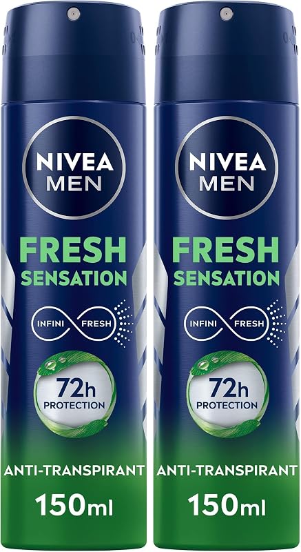 NIVEA MEN Fresh Sensation Deodorant Spray (1 x 150 ml), Men's Deodorant Freshness, 72 Hour Freshness, Long-Las