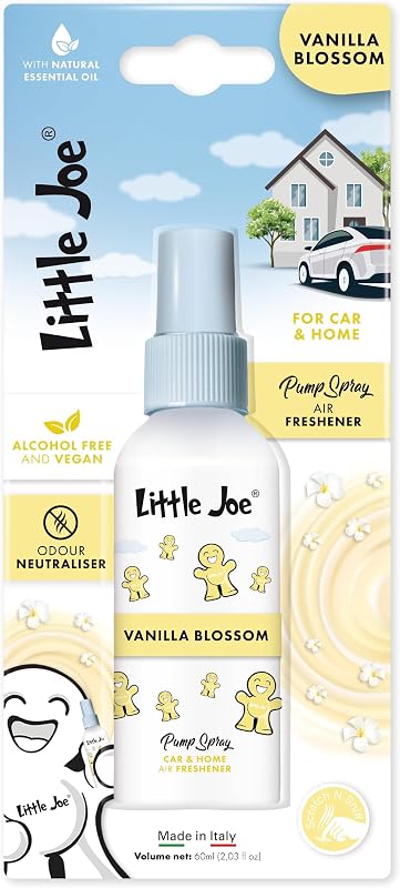 Little Joe Fragrance Spray 60ml Vanilla Aroma with Natural Essential Oils Alcohol Free & Vegan Long Lasting Pe