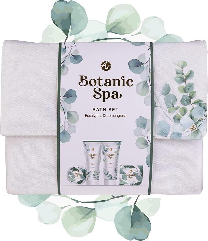 accentra BOTANIC SPA Gift Set with Toiletry Bag, Shower Gel, Hand Cream, Body Butter, Shower Set for Women, Va