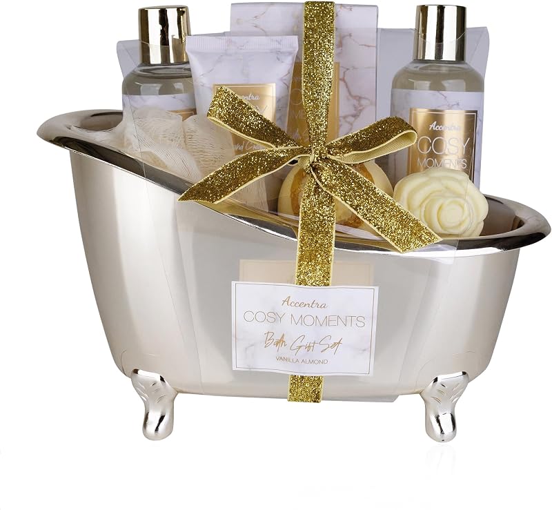 Accentra COSY MOMENTS Gold Bath and Shower Set, Relaxation Gift Set for Women, Ideal for a Birthday or Christm
