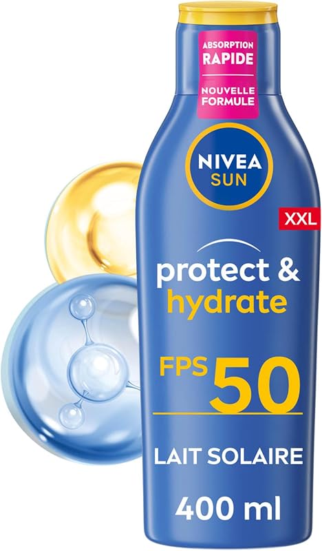 NIVEA SUN Protect & Hydrate Sun Lotion SPF 50+ 400 ml - Water-Resistant Sun Cream - Protects and Moisturizes -