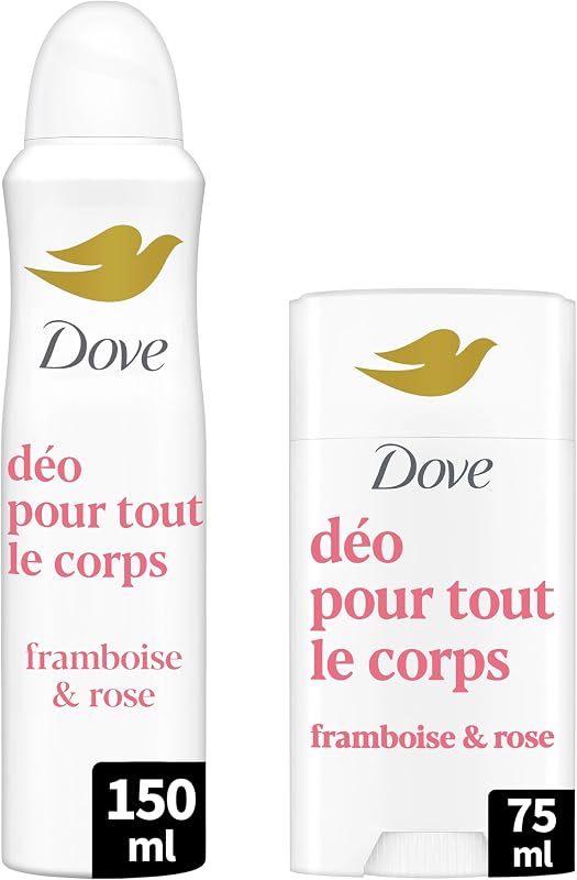 Pack of 2 Deodorant for the Whole Body - Raspberry & Rose - Anti Odours and White Traces - Designed for Sensit
