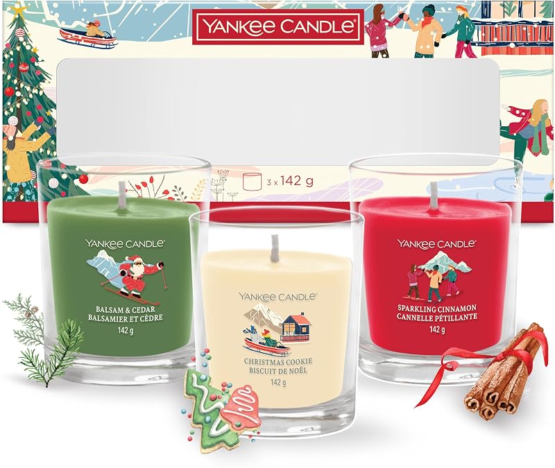 Yankee Candle Set of 3 Scented Christmas Candles - After Ski Collection - Perfect Christmas Gifts for Women