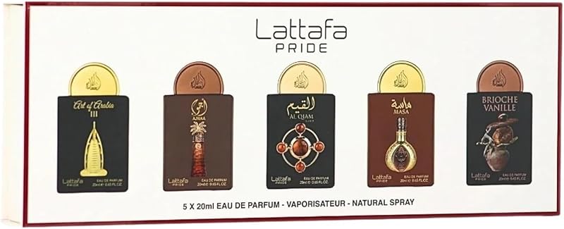 Lattafa Pride Coffret cadeau Eau de parfum N°4 (5 x 20 ml) | Coffret cadeau de luxe pour homme et femme | Parf