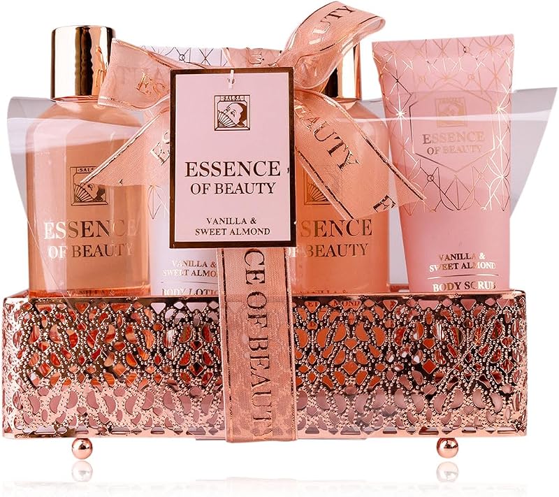 Accentra SALSA ESSENCE OF BEAUTY Bath Set for Women in Basket with Gel Bubble Bath Body Lotion Exfoliating Van