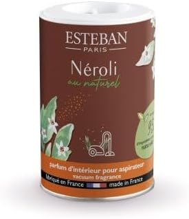 Esteban Paris Neroli Scented Powder for Vacuum Cleaner, White Floral Fragrance, 95% Natural Ingredients, Made 