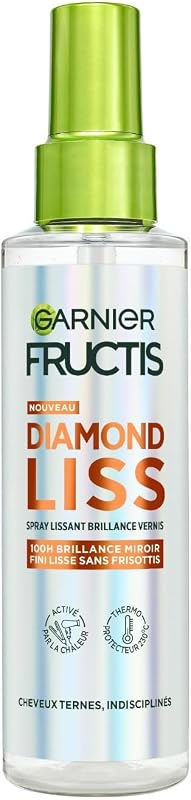 Garnier Fructis Diamond Liss Smoothing Spray 100H Diamond Shine 150ml | Thermo protective, anti-frizz anti-moi