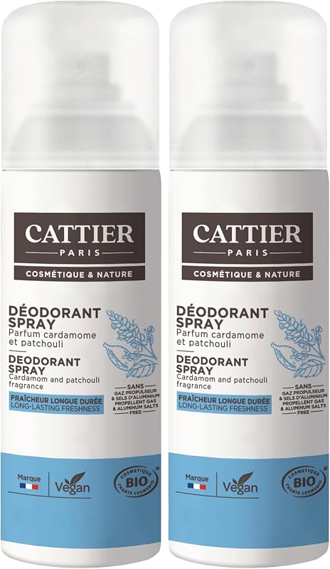 Cattier Brume Active Women's Deodorant Cardamom Patchouli 100 ml (Pack of 2)
