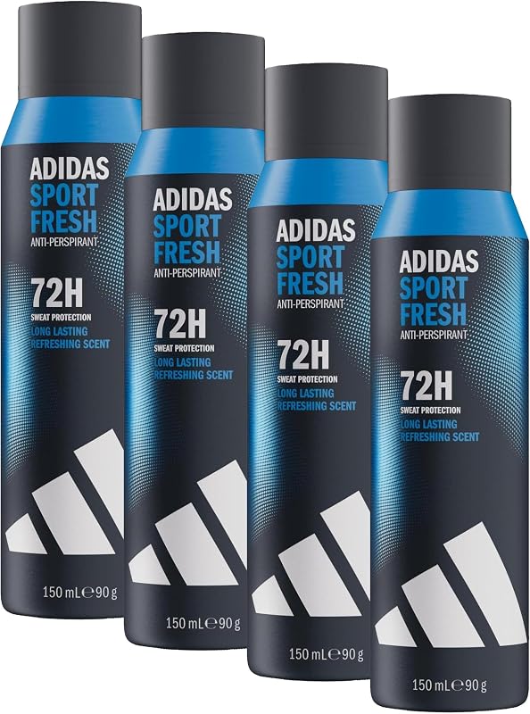 adidas Sport Fresh Antiperspirant Deodorant Spray for Men, Fresh Scent, 72 Hour Protection, Skin-Friendly, Veg