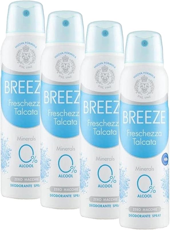 BREEZE | Deodorant Spray Freshness Talque, 1 x 150 ml (Pack of 4)