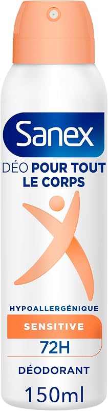 SANEX - Deodorant for the whole body - Sensitive cream - 72h Odour Protection for Body, Feet and Intimate Area