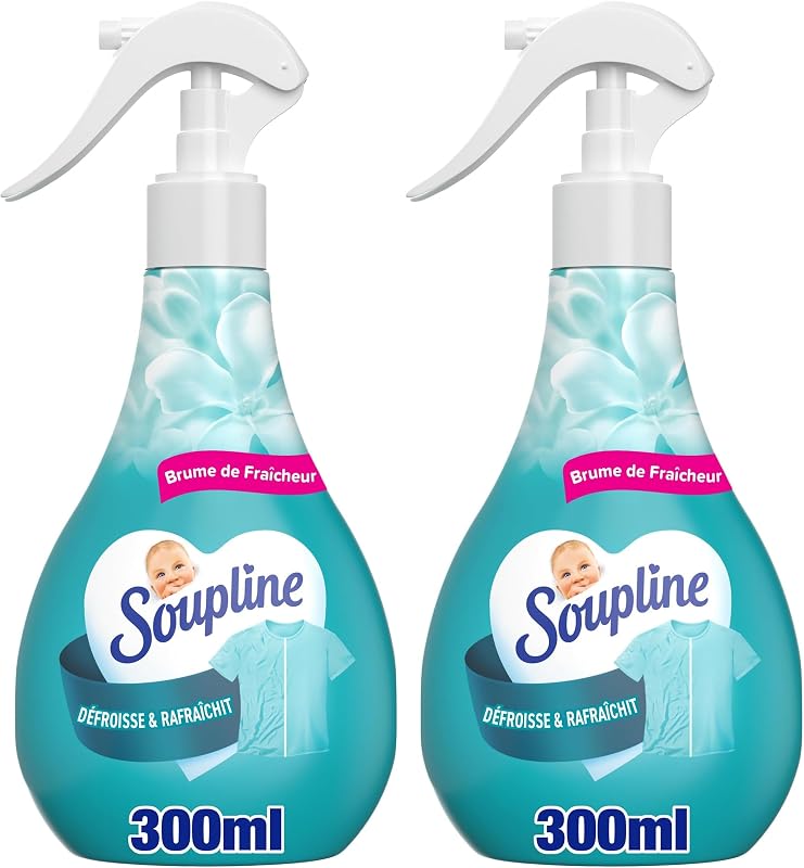 SOUPLINE - Anti-Wrinkle Mist Spray - Non-Iron Straightener - Refreshes Clothes - White Flowers Fragrance - Spr