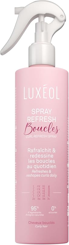 LUXÉOL - Spray Refresh Curls - Revives and redefines wavy to curly hair - Moisturizes and reduces frizz - Refr
