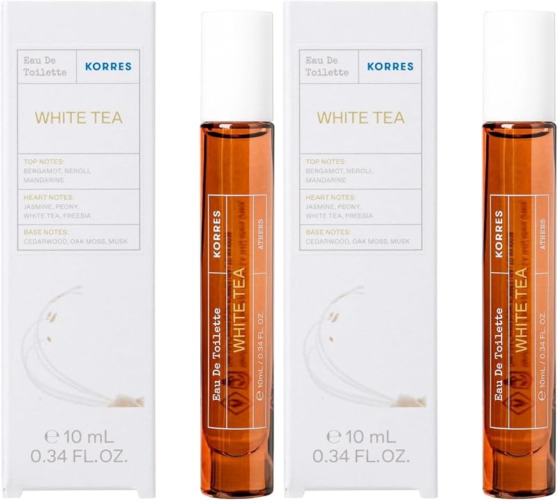 KORRES White Tea - Eau de toilette pour femme Format voyage - Parfum floral et frais pour femme - Parfum frais